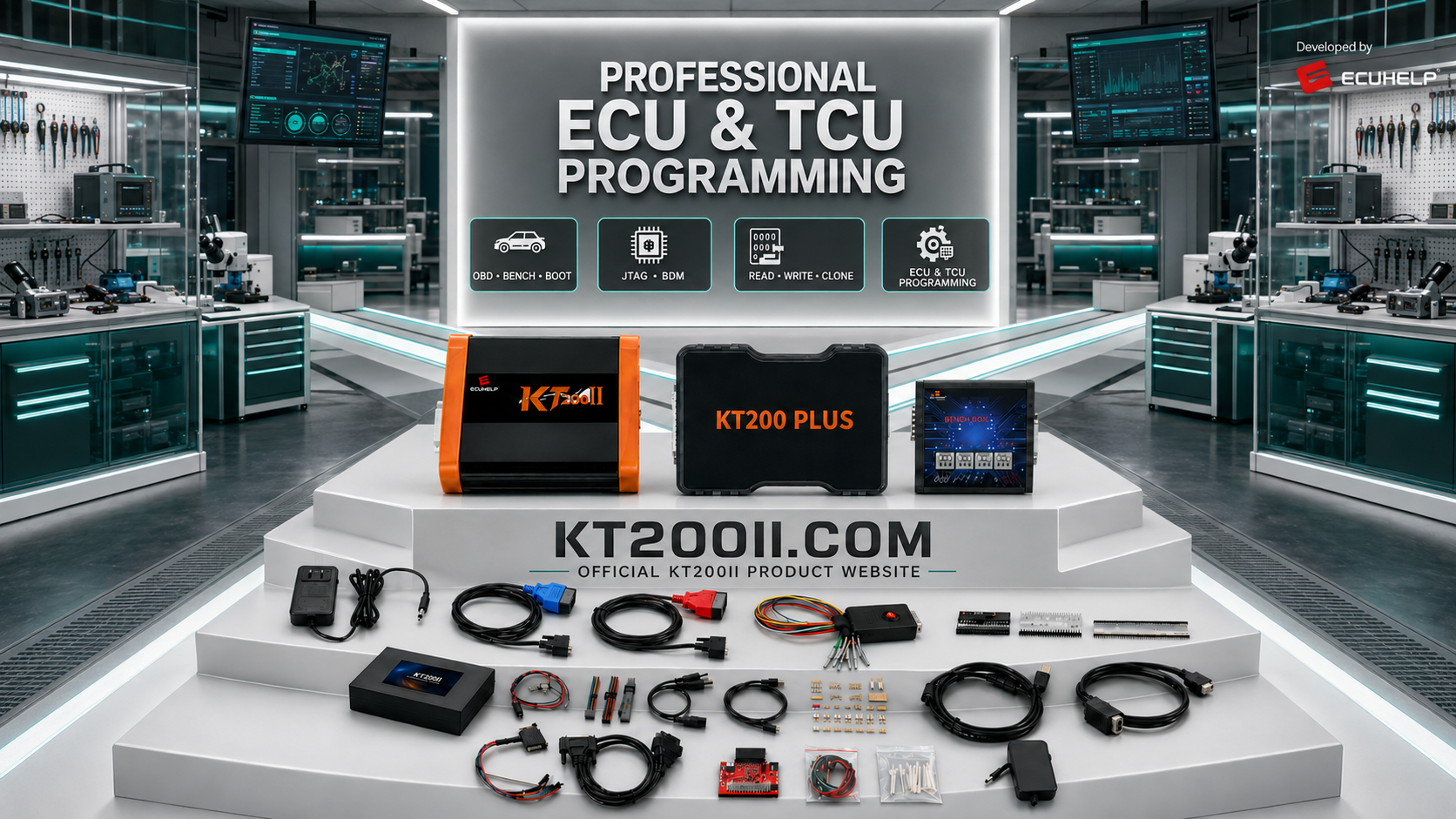 KT200II Bosch EDC17CP54 ECU programming with OBD, Bench and Boot mode preparation, stable power and original backup