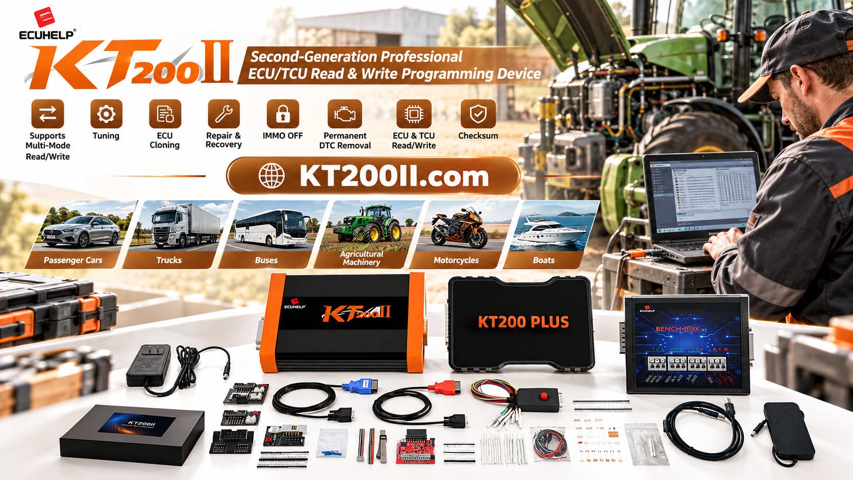 Technician classifying an ECU programming job for OBD, Bench, or Boot operation