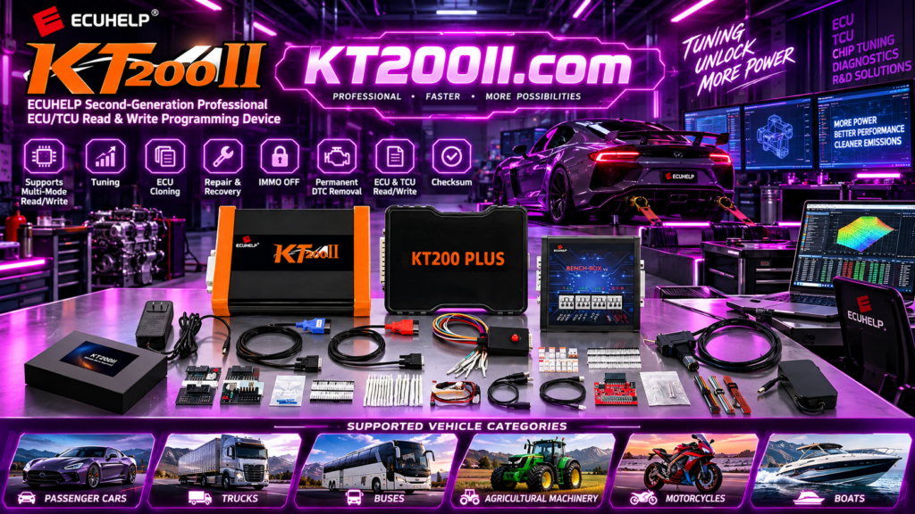 Automotive workshop technician organizing multiple ECU programming jobs on a digital work queue