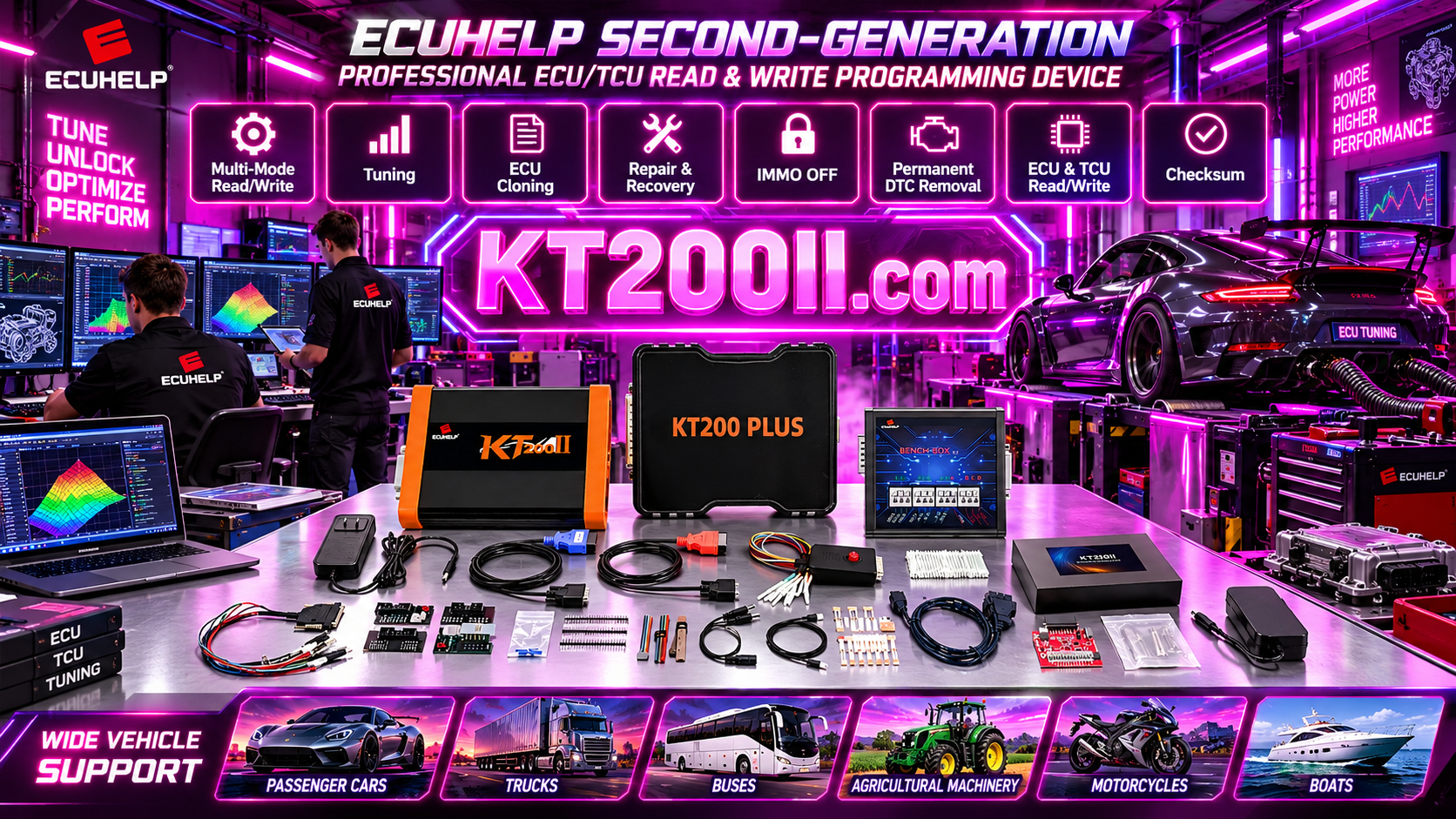 Automotive technician working at a quiet ECU programming workstation