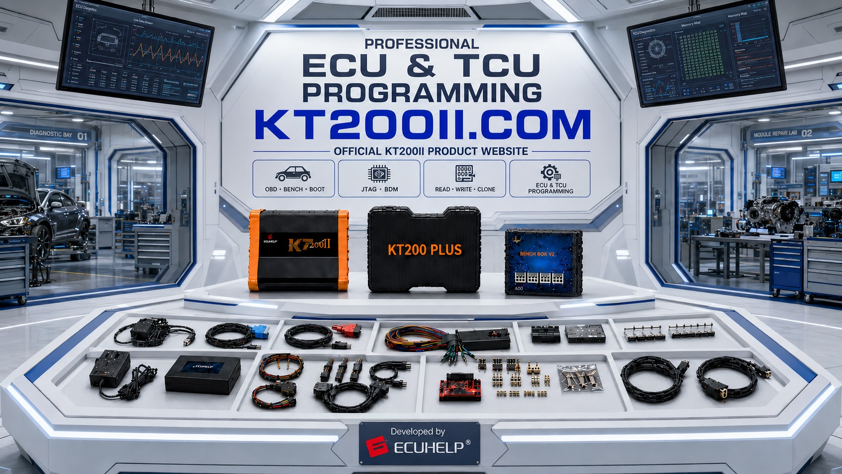 KT200II Continental SID212 ECU programming through OBD, Bench or protocol-specific direct mode with stable power and verified original data