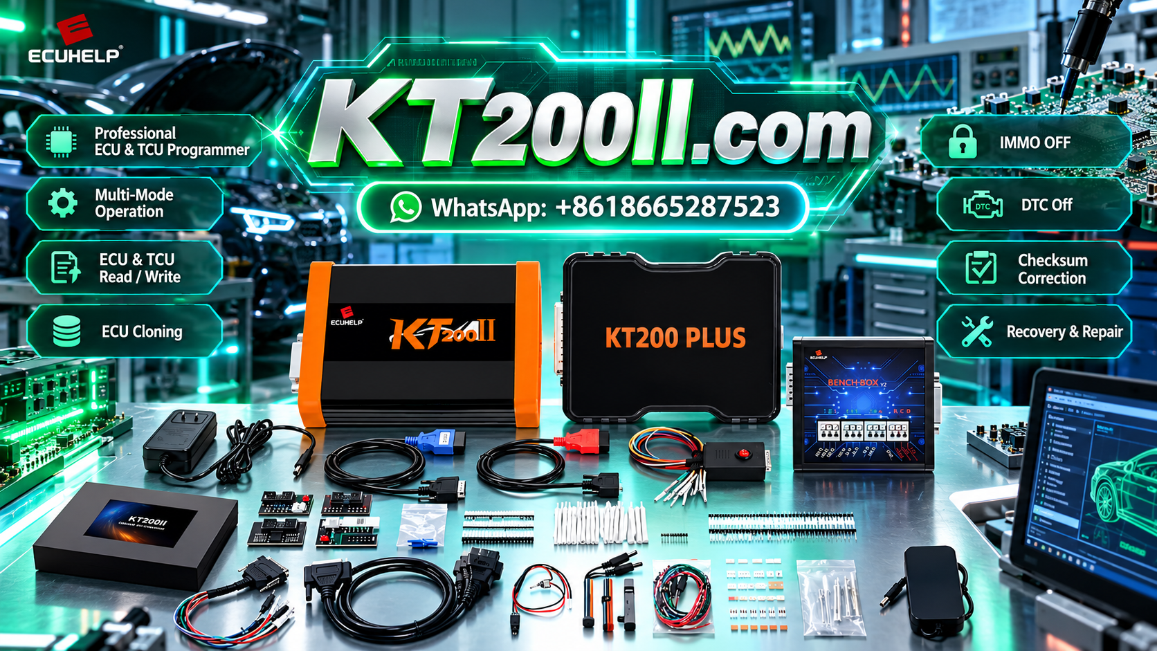 ECU cloning process using professional automotive ECU programming equipment