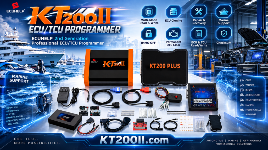 Technician stabilizing an ECU programming workstation to reduce vibration and equipment movement