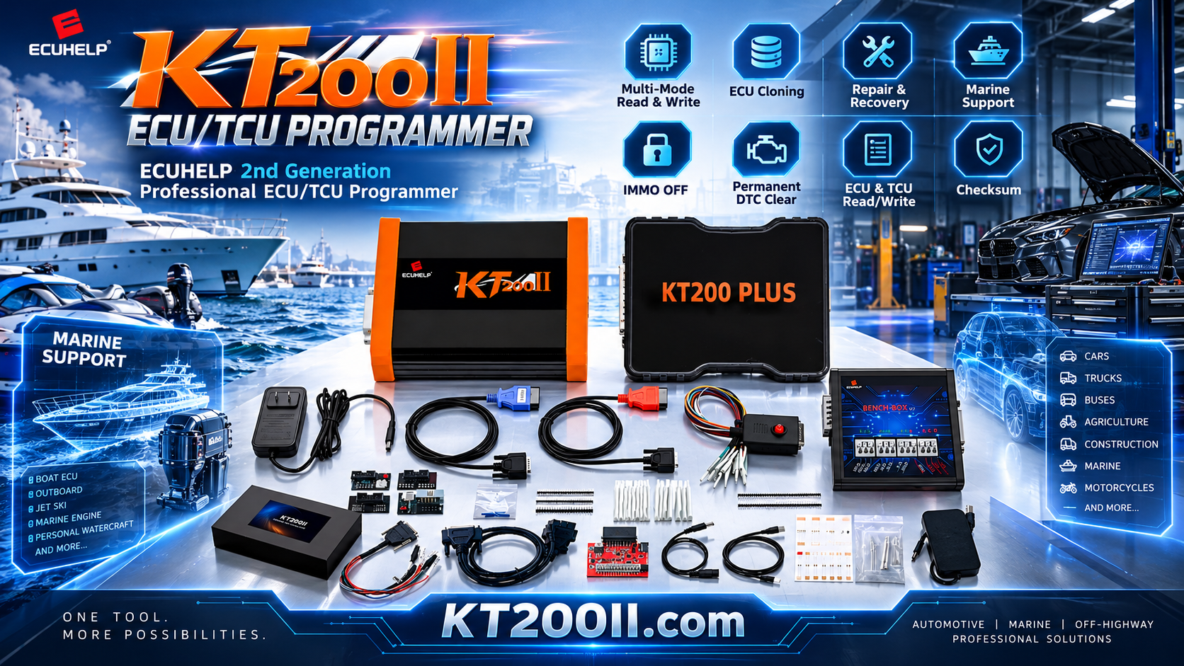 Technician stabilizing an ECU programming workstation to reduce vibration and equipment movement